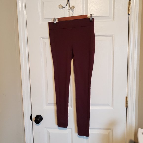 LOFT Red Ponte Leggings - Picture 1 of 3